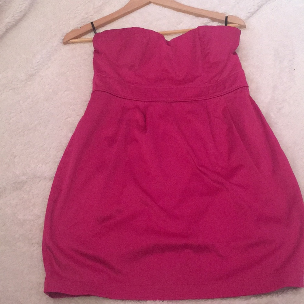 Strapless pink dress